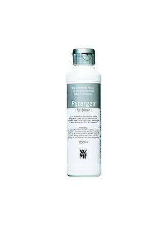 WMF | Silberputzmittel 0,25l
El cuidado suave
para todas las superficies
de plata de alta calidad.

Purargan®
: para plata:
Especialmente desarrollado para la limpieza y el cuidado sin esfuerzo y rápido de todas las superficies de plata de alta calidad. Limpi | 